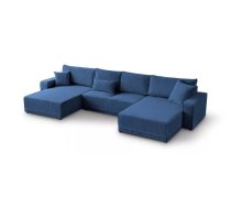 Dīvāns Primo U Comfort standard Dziļums: 185 cm, Guļamvietas platums: 132 cm, Platums: 390 cm, Augstums: 86 cm, Sēdvietas augstums: 40 cm, Sēdvietas dziļums: 58 cm, Guļamvietas garums: 348 cm, Pildījums: Falista + augstas kvalitātes putas (porolons), Apdare: audums, Ar papildu spilveniem: 1, Dīvāna tips: u veida dīvāni, Ar veļas kasti: 1, izvelkamie: 1, Auduma numurs: Poso 05, Krāsa: zils