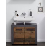 Vannas istabas skapītis Indy 15 Virsma: matēta, Platums: 72 cm, Augstums: 56 cm, Dziļums: 34 cm, Korpusa krāsa: betons, Materiāls: LKSP + melamīns, Elementu krāsa: brūns, Ar spoguli: nē, Priekš izlietnes: 1