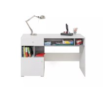 Galds Sigma SI10 Garums: 125 cm, Augstums: 76 cm, Platums: 55 cm, Izgatavošanas materiāls: laminēta MDF plātne + nažfinieris, Forma: taisnstūra, Ar tastatūras plauktu: 1, Ar plauktiem: 1, Ar atvilktnēm: 1, Krāsa: balts + betons