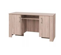 Galds Cezar 17 P Garums: 55 cm, Augstums: 77 cm, Platums: 140 cm, Izgatavošanas materiāls: laminēta MDF plātne + nažfinieris, Forma: taisnstūra, Ar tastatūras plauktu: 1, Krāsa: ozols sonoma