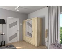Skapis Elena 4D ar spoguli Platums: 176.3 cm, Dziļums: 53 cm, Augstums: 190.5 cm, Izgatavošanas materiāls: laminēta KSP, Virsma: Matēta, Durvju skaits: 4, Ar spoguli: jā, Krāsa: sonoma