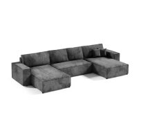 Dīvāns Poso U Standard Dziļums: 185 cm, Guļamvietas platums: 140 cm, Platums: 398 cm, Augstums: 70 cm, Sēdvietas augstums: 40 cm, Sēdvietas dziļums: 70 cm, Guļamvietas garums: 344 cm, Pildījums: Poliuretāna putas (porolons), Apdare: audums, Ar papildu spilveniem: 1, Dīvāna tips: u veida dīvāni, Ar veļas kasti: 1, izvelkamie: 1, Auduma numurs: Poso 34, Izvilkšanas mehānisms: Automāts, Krāsa: antracīts
