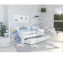 Bērnu gulta Neli Snow Princess ar stelāžu Guļamvietas platums: 80 cm, Guļamvietas garums: 160 cm, Platums: 85 cm, Garums: 163 cm, Augstums: 65 cm, Ar resti: 1, Ar barjeru: 1, Ar veļas kasti: 1, Virsma: Matēta, Guļamvietu skaits: 1, stelāžas tips: koka, Izgatavošanas materiāls: MDF plātne, Krāsa: balts
