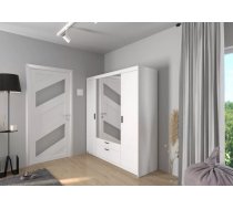 Skapis Elena 4D ar spoguli Platums: 176.3 cm, Dziļums: 53 cm, Augstums: 190.5 cm, Izgatavošanas materiāls: laminēta KSP, Virsma: Matēta, Durvju skaits: 4, Ar spoguli: jā, Krāsa: balts