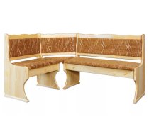 Virtuves stūra dīvāns NR 107 Platums: 150 cm, Dziļums: 110 cm, Augstums: 86 cm, Materiāls: dabīgs koks (priede), Krāsa: priede