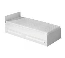 Bērnu gulta Guliver 11 90x200 ar stelāžu Guļamvietas platums: 90 cm, Guļamvietas garums: 200 cm, Platums: 94 cm, Garums: 203 cm, Augstums: 72 cm, Matrača nepieciešamais augstums: 15 cm, Ar resti: 1, Ar matraci: 1, Ar veļas kasti: 1, Guļamvietu skaits: 1, Matrača apraksts: Bonell + putas (porolons), Korpusa krāsa: balts, Elementu krāsa: Balts, Izgatavošanas materiāls: KSP + finieris