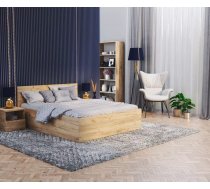 Gulta Panama ar stelāžu Guļamvietas platums: 140 cm, Guļamvietas garums: 200 cm, stelāžas tips: koka, Platums: 145 cm, Garums: 205 cm, Augstums: 80 cm, Augstums no grīdas līdz matracim (min): 41 cm, Ar resti: 1, Virsma: matēta, Izgatavošanas materiāls: KSP, Krāsa: ozols kraft