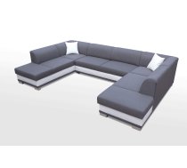 Dīvāns Darco U Standard Dziļums: 220 cm, Guļamvietas platums: 130 cm, Platums: 340 cm, Augstums: 80 cm, Sēdvietas augstums: 42 cm, Sēdvietas dziļums: 58 cm, Guļamvietas garums: 270 cm, Pildījums: Falista + augstas kvalitātes putas (porolons), Apdare: audums + eko āda, Ar papildu spilveniem: 1, Dīvāna tips: u veida dīvāni, Ar veļas kasti: 1, izvelkamie: 1, Auduma numurs: Inari 27 + Soft 17, Krāsa: brūns + balts