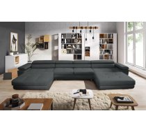 Dīvāns Anton U Mini Premium Standard Dziļums: 200 cm, Guļamvietas platums: 130 cm, Platums: 398 cm, Maksimālais augstums: 88 cm, Augstums: 73 cm, Sēdvietas augstums: 42 cm, Sēdvietas dziļums: 58 cm, Guļamvietas garums: 340 cm, Pildījums: Falista + augstas kvalitātes putas (porolons), Apdare: audums, funkcija "Relax": 1, Dīvāna tips: u veida dīvāni, Ar veļas kasti: 1, izvelkamie: 1, Auduma numurs: Itaka 14, Krāsa: tumši pelēks