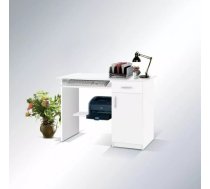Galds Biurko 01 Garums: 100 cm, Augstums: 73 cm, Platums: 50 cm, Izgatavošanas materiāls: laminēta MDF plātne + nažfinieris, Forma: taisnstūra, Virsma: matēta, Ar tastatūras plauktu: 1, Ar plauktiem: 1, Ar atvilktnēm: 1, Krāsa: balts