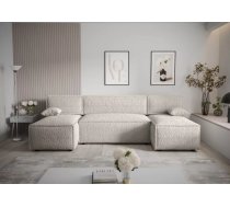 Dīvāns Mira U Anthology Standard Dziļums: 140 cm, Guļamvietas platums: 130 cm, Platums: 271 cm, Augstums: 90 cm, Sēdvietas augstums: 43 cm, Sēdvietas dziļums: 52 cm, Guļamvietas garums: 271 cm, Pildījums: Falista atsperes + HR putas, Apdare: audums, Ar papildu spilveniem: 1, Dīvāna tips: u veida dīvāni, Ar veļas kasti: 1, izvelkamie: 1, Auduma numurs: Anthology 01, Izvilkšanas mehānisms: Automāts DL, Krāsa: bēšs