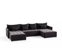 Dīvāns Beeniuu U Standard Dziļums: 180 cm, Guļamvietas platums: 140 cm, Platums: 365 cm, Augstums: 80 cm, Sēdvietas augstums: 40 cm, Sēdvietas dziļums: 41 cm, Guļamvietas garums: 350 cm, Pildījums: Poliuretāna putas (porolons), Apdare: audums, Ar papildu spilveniem: 1, Dīvāna tips: u veida dīvāni, Ar veļas kasti: 1, izvelkamie: 1, Auduma numurs: Kronos 07, Izvilkšanas mehānisms: Automāts, Krāsa: melns