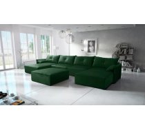 Dīvāns Leon U Standard ar pufu Dziļums: 179 cm, Guļamvietas platums: 110 cm, Platums: 420 cm, Augstums: 85 cm, Sēdvietas augstums: 38 cm, Sēdvietas dziļums: 56 cm, Guļamvietas garums: 400 cm, Pildījums: Falista + augstas kvalitātes putas (porolons), Apdare: audums, Ar pufu: 1, Ar papildu spilveniem: 1, Dīvāna tips: u veida dīvāni, Ar veļas kasti: 1, izvelkamie: 1, Auduma numurs: Royal 25, Krāsa: zaļš
