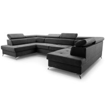 Dīvāns Madryt Super Standard Dziļums: 202 cm, Guļamvietas platums: 127 cm, Platums: 350 cm, Augstums: 82 cm, Guļamvietas garums: 260 cm, Pildījums: Falista + silikons + putas (porolons), Apdare: audums, funkcija "Relax": 1, Dīvāna tips: u veida dīvāni, Ar veļas kasti: 1, izvelkamie: 1, Auduma numurs: Vena 20, Izvilkšanas mehānisms: Dolphin, Krāsa: melns