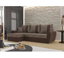 Dīvāns Davos L standard Dziļums: 140 cm, Guļamvietas platums: 135 cm, Platums: 230 cm, Augstums: 89 cm, Sēdvietas augstums: 39 cm, Sēdvietas dziļums: 60 cm, Guļamvietas garums: 200 cm, Pildījums: Putas (porolons), Apdare: audums, Dīvāna tips: stūra dīvāni, Ar veļas kasti: 1, izvelkamie: 1, Auduma numurs: Kornet 04 + Rainbow 41, Krāsa: kapučīno + brūns