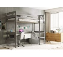 Bērnu gulta Antresola 90x200 ar stelāžām Guļamvietas platums: 90 cm, Guļamvietas garums: 200 cm, Platums: 97 cm, Garums: 205 cm, Augstums: 200 cm, Ar resti: 1, Ar barjeru: 1, Ar matraci: 1, Guļamvietu skaits: 1, Matrača apraksts: Putas (porolons), Izgatavošanas materiāls: dabīgs koks (priede), Krāsa: grafīts