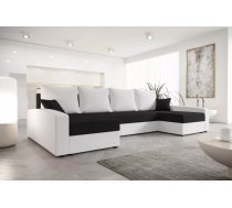 Dīvāns Chievo U Standard Dziļums: 140 cm, Guļamvietas platums: 130 cm, Platums: 301 cm, Augstums: 90 cm, Sēdvietas augstums: 40 cm, Sēdvietas dziļums: 52 cm, Guļamvietas garums: 271 cm, Pildījums: Falista + augstas kvalitātes putas (porolons), Apdare: audums, Ar papildu spilveniem: 1, Dīvāna tips: u veida dīvāni, Ar veļas kasti: 1, izvelkamie: 1, Auduma numurs: Rainbow 15+31, Krāsa: melns + balts