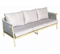 Terases mēbeles Blando Sofa Elementu krāsa: pelēks, Dziļums: 80 cm, Garums: 186 cm, Augstums: 66 cm, Materiāls: alumīnijs