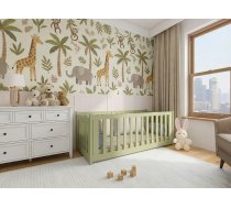 Bērnu gulta Concept 3 ar stelāžu Guļamvietas platums: 80 cm, Guļamvietas garums: 200 cm, Platums: 87 cm, Garums: 208 cm, Augstums: 68 cm, Augstums no grīdas līdz matracim: 7.5 cm, Ar resti: 1, Ar barjeru: 1, Guļamvietu skaits: 1, stelāžas tips: koka, Izgatavošanas materiāls: dabīgs koks (priede), Maksimālais noslogojums: 100 kg, Krāsa: olīvu