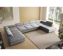 Dīvāns Alice U XL 160 standard Dziļums: 202 cm, Guļamvietas platums: 125 cm, Platums: 400 cm, Augstums: 70 cm, Sēdvietas augstums: 42 cm, Sēdvietas dziļums: 57 cm, Guļamvietas garums: 320 cm, Pildījums: Falista + augstas kvalitātes putas (porolons), Apdare: audums, funkcija "Relax": 1, Dīvāna tips: u veida dīvāni, Ar veļas kasti: 1, izvelkamie: 1, Auduma numurs: Monolith 84, Krāsa: gaiši pelēks
