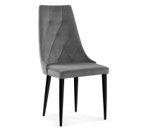 Krēsls Caren 2 Black Standard Augstums: 96 cm, Platums: 51 cm, Dziļums: 59 cm, Sēdvietas augstums: 48 cm, Materiāls: metāls, Apdare: audums, Auduma numurs: Paros 06, Krāsa: tumši pelēks