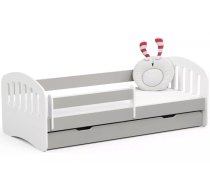 Bērnu gulta Play ar stelāžu Guļamvietas platums: 80 cm, Guļamvietas garums: 180 cm, Platums: 90 cm, Garums: 184 cm, Augstums: 60 cm, Ar resti: 1, Ar barjeru: 1, Ar matraci: 1, Ar veļas kasti: 1, Virsma: Matēta, Guļamvietu skaits: 1, Matrača apraksts: Putas (porolons), stelāžas tips: koka, Korpusa krāsa: Pelēka, Elementu krāsa: Balts, Izgatavošanas materiāls: LKSP + finieris
