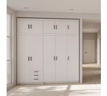 Skapis Elena 2D3S3D Platums: 222.70 cm, Dziļums: 53 cm, Augstums: 245 cm, Izgatavošanas materiāls: laminēta KSP, Virsma: Matēta, Plauktu skaits: 20, Atvilktņu skaits: 3, Durvju skaits: 10, Ar atvilktnēm: 1, ar plauktiem: 1, Krāsa: balts