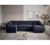 Dīvāns Mira U Bis Anthology Standard Dziļums: 140 cm, Guļamvietas platums: 130 cm, Platums: 301 cm, Augstums: 90 cm, Sēdvietas augstums: 43 cm, Sēdvietas dziļums: 52 cm, Guļamvietas garums: 271 cm, Pildījums: Falista atsperes + HR putas, Apdare: audums, Ar papildu spilveniem: 1, Dīvāna tips: u veida dīvāni, Ar veļas kasti: 1, izvelkamie: 1, Auduma numurs: Anthology 14, Izvilkšanas mehānisms: Automāts DL, Krāsa: tumši zils