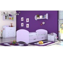 Komplekts Happy Zestaw 8 Korpusa krāsa: balts, Elementu krāsa: gaiši violets, Guļamvietas platums: 80 cm, Guļamvietas garums: 160 cm, Elementu skaits: 5, Izgatavošanas materiāls: MDF, Ar plauktu: 1, Ar resti: 1, Ar matraci (-čiem): 1