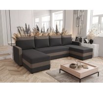 Dīvāns Paula U standard Dziļums: 140 cm, Guļamvietas platums: 130 cm, Platums: 290 cm, Augstums: 89 cm, Sēdvietas augstums: 39 cm, Sēdvietas dziļums: 60 cm, Guļamvietas garums: 270 cm, Pildījums: Poliuretāna putas (porolons), Apdare: audums, Dīvāna tips: u veida dīvāni, Ar veļas kasti: 1, izvelkamie: 1, Auduma numurs: Rainbow 27+83, Krāsa: tumši pelēks + gaiši pelēks