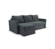 Dīvāns Lupo Corner Standard Dziļums: 143 cm, Guļamvietas platums: 125 cm, Platums: 228 cm, Augstums: 90 cm, Sēdvietas augstums: 45 cm, Sēdvietas dziļums: 50 cm, Guļamvietas garums: 205 cm, Pildījums: Bonell + poliuretāna putas (porolons), Apdare: audums, Ar papildu spilveniem: 1, Dīvāna tips: stūra dīvāni, Ar veļas kasti: 1, izvelkamie: 1, Auduma numurs: Poso 60, Izvilkšanas mehānisms: DL, Krāsa: tumši pelēks