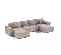 Dīvāns Poso U Standard Dziļums: 185 cm, Guļamvietas platums: 140 cm, Platums: 398 cm, Augstums: 70 cm, Sēdvietas augstums: 40 cm, Sēdvietas dziļums: 70 cm, Guļamvietas garums: 344 cm, Pildījums: Poliuretāna putas (porolons), Apdare: audums, Ar papildu spilveniem: 1, Dīvāna tips: u veida dīvāni, Ar veļas kasti: 1, izvelkamie: 1, Auduma numurs: Poso 02, Izvilkšanas mehānisms: Automāts, Krāsa: kapučino