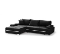 Dīvāns Aron Standard ar LED Guļamvietas platums: 140 cm, Platums: 267 cm, Izvēlieties stūra novietojumu: Pa labi, Dīvāna tips: stūra dīvāni, Augstums: 78 cm, Sēdvietas augstums: 37 cm, Sēdvietas dziļums: 62 cm, Guļamvietas garums: 215 cm, Pildījums: Falis