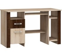 Galds Hugo Hug 01 Garums: 122 cm, Augstums: 75 cm, Platums: 60 cm, Izgatavošanas materiāls: laminēta KSP plātne, Forma: taisnstūra, Plaukts sistēmas blokam: 1, Virsma: matēta, Ar tastatūras plauktu: 1, Ar plauktiem: 1, Ar atvilktnēm: 1, Krāsa: ozols sonoma + kastanis venge