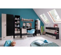 Komplekts Planet E Korpusa krāsa: melns, Elementu krāsa: ozols + bēšs, Elementu skaits: 6, Izgatavošanas materiāls: lamināts + finieris, Ar skapi: 1, Ar plauktu: 1, Ar galdu: 1