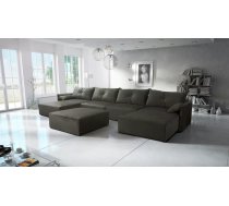 Dīvāns Leon U Standard ar pufu Dziļums: 179 cm, Guļamvietas platums: 110 cm, Platums: 420 cm, Augstums: 85 cm, Sēdvietas augstums: 38 cm, Sēdvietas dziļums: 56 cm, Guļamvietas garums: 400 cm, Pildījums: Falista + augstas kvalitātes putas (porolons), Apdare: audums, Ar pufu: 1, Ar papildu spilveniem: 1, Dīvāna tips: u veida dīvāni, Ar veļas kasti: 1, izvelkamie: 1, Auduma numurs: Royal 38, Krāsa: tumši pelēks