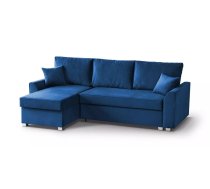 Dīvāns Toretto L Standard Dziļums: 150 cm, Guļamvietas platums: 120 cm, Platums: 235 cm, Augstums: 89 cm, Sēdvietas augstums: 45 cm, Sēdvietas dziļums: 49 cm, Guļamvietas garums: 198 cm, Pildījums: Bonell + poliuretāna putas (porolons), Apdare: audums, Ar papildu spilveniem: 1, Dīvāna tips: stūra dīvāni, Ar veļas kasti: 1, izvelkamie: 1, Auduma numurs: Manila 26, Krāsa: zils