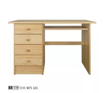 Galds BR 119 Garums: 115 cm, Augstums: 75 cm, Platums: 55 cm, Izgatavošanas materiāls: dabīgs koks (priede), Forma: taisnstūra, Ar tastatūras plauktu: 1, Ar atvilktnēm: 1, Krāsa: priede