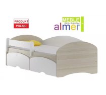 Bērnu gulta Nordi J23S ar stelāžu Guļamvietas platums: 70 cm, Guļamvietas garums: 140 cm, Platums: 82 cm, Garums: 144 cm, Augstums: 65 cm, Ar resti: 1, Ar barjeru: 1, Ar matraci: 1, Ar veļas kasti: 1, Virsma: Matēta, Guļamvietu skaits: 1, Matrača apraksts: Putas (porolons), stelāžas tips: koka, Korpusa krāsa: osis, Elementu krāsa: Balts, Izgatavošanas materiāls: LKSP + finieris + PVH