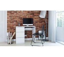 Galds Lima L Garums: 98 cm, Augstums: 76 cm, Platums: 51 cm, Izgatavošanas materiāls: laminēta KSP + MDF plāksnes, Forma: taisnstūra, Virsma: matēta, Ar tastatūras plauktu: 1, Ar plauktiem: 1, Ar atvilktnēm: 1, Krāsa: balts