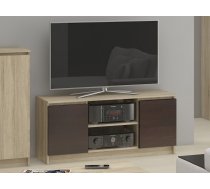 TV tumba RTV 2D1P Platums: 120 cm, Korpusa krāsa: sonoma, Dziļums: 40 cm, Augstums: 55 cm, Virsma: matēta, Forma: Taisnstūra, Elementu krāsa: venge, Materiāls: LKSP + finieris