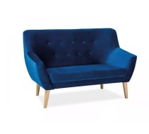 Dīvāns Nordic 2 Velvet Dziļums: 75 cm, Platums: 136 cm, Augstums: 90 cm, Sēdvietas augstums: 42 cm, Sēdvietas dziļums: 55 cm, Apdare: audums, Dīvāna tips: taisni dīvāni, Auduma numurs: Bluvel 86, Krāsa: zila