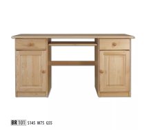 Galds BR 101 Garums: 145 cm, Augstums: 75 cm, Platums: 55 cm, Izgatavošanas materiāls: dabīgs koks (priede), Forma: taisnstūra, Ar tastatūras plauktu: 1, Ar atvilktnēm: 1, Krāsa: priede