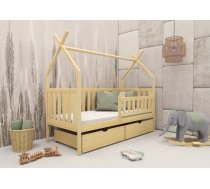 Bērnu gulta Simba ar stelāžu Guļamvietas platums: 90 cm, Guļamvietas garums: 200 cm, Platums: 96 cm, Garums: 204 cm, Augstums: 166 cm, Augstums no grīdas līdz matracim: 29 cm, Ar resti: 1, Ar barjeru: 1, Ar veļas kasti: 1, Guļamvietu skaits: 1, stelāžas tips: koka, Izgatavošanas materiāls: dabīgs koks (priede), Maksimālais noslogojums: 100 kg, Krāsa: priede