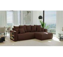 Dīvāns Napoli L Standard Dziļums: 160 cm, Guļamvietas platums: 130 cm, Platums: 260 cm, Augstums: 78 cm, Guļamvietas garums: 220 cm, Pildījums: Falista + augstas kvalitātes putas (porolons), Apdare: audums, Ar papildu spilveniem: 1, Dīvāna tips: stūra dīvāni, Ar veļas kasti: 1, izvelkamie: 1, Auduma numurs: Kronos 06, Krāsa: tumši brūns
