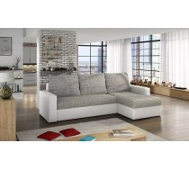 Dīvāns Livio Lux standard Dziļums: 150 cm, Guļamvietas platums: 125 cm, Platums: 237 cm, Augstums: 90 cm, Sēdvietas augstums: 40 cm, Sēdvietas dziļums: 57 cm, Guļamvietas garums: 195 cm, Pildījums: Putas (porolons), Apdare: audums + eko āda, Dīvāna tips: stūra dīvāni, Ar veļas kasti: 1, izvelkamie: 1, Auduma numurs: Berlin 01/ Soft 17, Krāsa: gaiši pelēks + balts