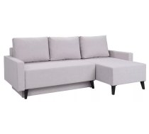 Dīvāns Oviedo Corner Standard Dziļums: 140 cm, Guļamvietas platums: 140 cm, Platums: 225 cm, Augstums: 88 cm, Sēdvietas augstums: 45 cm, Sēdvietas dziļums: 53 cm, Guļamvietas garums: 200 cm, Pildījums: Bonell + poliuretāna putas (porolons), Apdare: audums, Dīvāna tips: stūra dīvāni, Ar veļas kasti: 1, izvelkamie: 1, Auduma numurs: Aura 23, Izvilkšanas mehānisms: DL, Kājiņu krāsa: Melns, Krāsa: gaiši pelēks