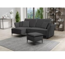 Dīvāns Bregi Black Standard Dziļums: 142 cm, Guļamvietas platums: 140 cm, Platums: 247 cm, Augstums: 102 cm, Sēdvietas augstums: 45 cm, Sēdvietas dziļums: 58 cm, Guļamvietas garums: 200 cm, Pildījums: Bonell + poliuretāna putas (porolons), Apdare: audums, Ar papildu spilveniem: 1, Dīvāna tips: stūra dīvāni, Ar veļas kasti: 1, izvelkamie: 1, Auduma numurs: Tiffany 19, Krāsa: grafīts