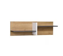 Plaukts Memone P100 Platums: 100 cm, Korpusa krāsa: zelta ozols, Elementu krāsa: balts + grafīts, Augstums: 30 cm, Dziļums: 22 cm, Materiāls: KSP + finieris, Plaukta tips: sienas, Sienas: 1, Plauktu skaits: 2