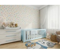 Bērnu gulta Concept 3 ar stelāžu Guļamvietas platums: 80 cm, Guļamvietas garums: 200 cm, Platums: 87 cm, Garums: 208 cm, Augstums: 68 cm, Augstums no grīdas līdz matracim: 7.5 cm, Ar resti: 1, Ar barjeru: 1, Guļamvietu skaits: 1, stelāžas tips: koka, Izgatavošanas materiāls: dabīgs koks (priede), Maksimālais noslogojums: 100 kg, Krāsa: gaiši zils